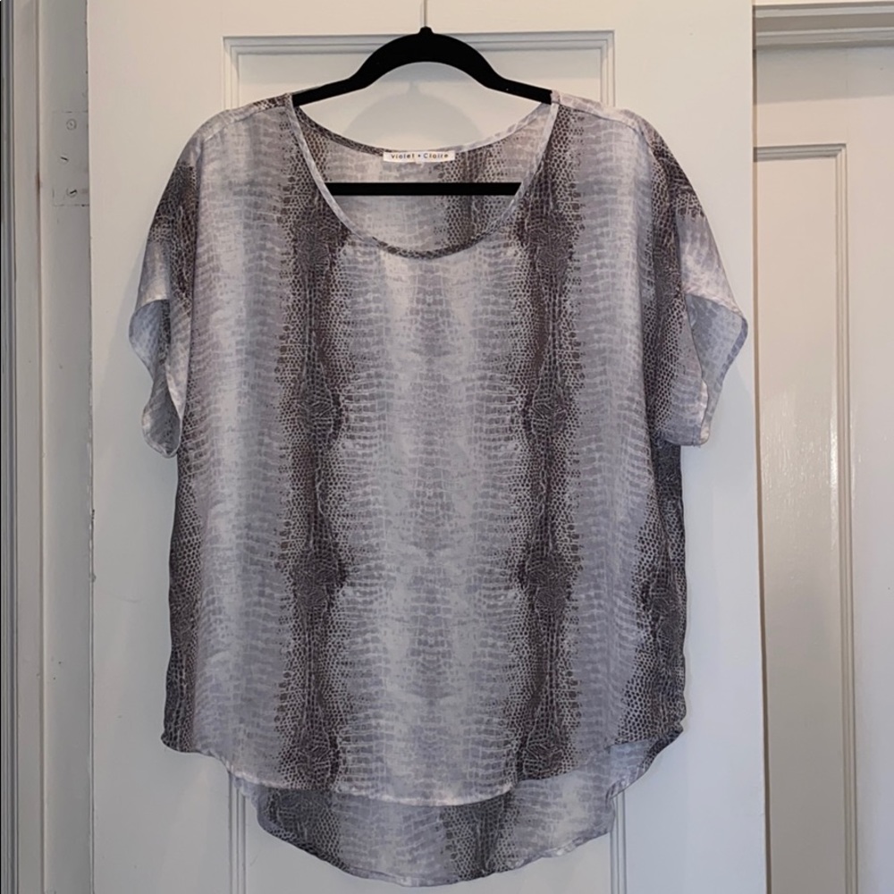 Violet + Claire sheer snake skin blouse